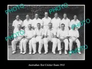 OLD POSTCARD SIZE PHOTO OF THE AUSTRALIAN TEST CRICKET TEAM 1933 DON BRADMAN