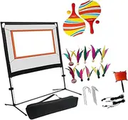 Badminton Pickleball Net Set with Carrying Bag Portable with Stand with Net and Paddles for Driveway Backyards Playing Beach