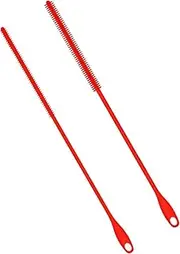 Reusable Extra Long Silicone Straw Clean Brush, 2Pcs Silicone Straw Brushes,Extra Long Silicone Straw Cleaning Brush,Extra Long Straw Cleaning Brush Bottle Straw Washing Brushes,6mm+8mm,Red