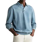 Men's Golf Shirt Golf Polos Shirts Work Casual Lapel Long Sleeve Basic Modern Plain Buttons Spring Fall Regular Fit Wine Black White Light Green Navy Blue Blue
