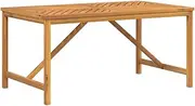 vidaXL Garden Dining Table - Solid Acacia Wood, Stylish Fishbone Pattern Slats, Durable and Sturdy, Ideal for Outdoor Use, Brown