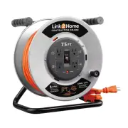 75 ft. 12/3 Extension Cord Storage Reel with 4 Grounded Outlets Surge Protector