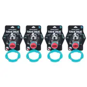 4x Paws And Claws Tug N' Treat TPR Rubber Dog Toy 16x16x6cm Assorted Designs
