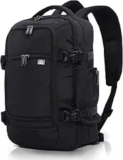[Aerolite] Ryanair 40x20x25 Maximum Size Hand Cabin Luggage Approved Travel Carry On Holdall Lightweight Shoulder Bag Backpack Rucksack Flight Bag with YKK Zippers 5 Year Warranty, Black, 40x20x25,