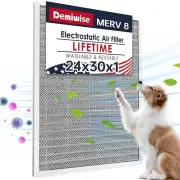 Demiwise 24x30x1 Lifetime Electrostatic Air Filter MERV 8 Washable Aluminum AC/H