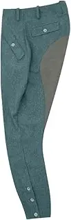 militaryharbor WWII German Police M44 Wool Mounted Troops Riding Breeches I, Blue Green Grey, Small x 32L