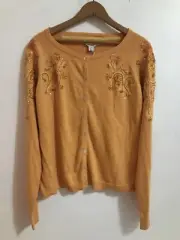 NWT Sundance Women's Cardigan Orange Tangerine Beaded Size XL