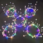 Party Decoration Light Up Headband Glowing LED Wreath Pearl Crown Flower