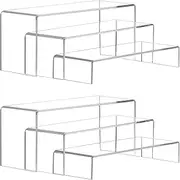 6 Sets Acrylic U-Shaped Display Stand, Clear Acrylic Display Risers for Figures, Cupcakes, Buffets, Jewelry Display Etc(3 Sizes)