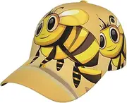 [SDEGTHO] Cute Cartoon Bee Printing Summer Baseball Cap Golf Dad Hat Adjustable Classic Hat Unconstructed Cap Men Women