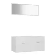 2 Piece Bathroom Furniture Set White Chipboard 900X385X460 Mm