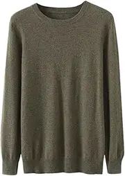 [Zadaos] Men' 100% Solid Cashmere Sweater O-Neck Loose Pullover Autumn Warm Shirt Knit Jacket Tea M