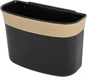 TUCKBOLD Car Trash Can Portable Seat Back Trash Bin Beige 1 Pc 7.5" Length 3.2" Width 7.5" Height Plastic