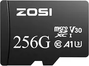 ZOSI 256GB Micro SD SDXC Memory Card - Full HD, A1, UHS-I, U3, Class10, V30, High Read Speed up to 100 MB/s, Micro SD Card, Expanded Storage for Camera, Tablets and Smartphone