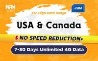 在飛比找KLOOK 客路優惠-美國 & 加拿大7 - 30天無限流量4G eSIM上網卡（