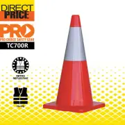 Pro Choice Orange PVC Traffic Cone / Reflective Tape 700mm, TC700R