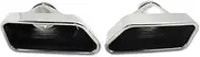 1 Pair Exhaust Tip Stainless Steel Muffler Tip Compatible For BMW F10 535 GT550 640 Silver Rear Tail Throat Nozzles Automobile Accessories(Original style)