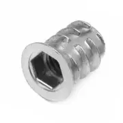 100pk M6 20mm x 8mm Flanged Insert Nuts - Skein, Wood Shield, Hex Nuts