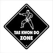 Cortan360 Tae Kwon Do Crossing Sign Zone Xing 8" Tall martial arts master student Sticker Decal