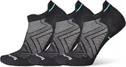 [Smartwool] Run Zero Cushion Low Ankle Socks 3-Pack Black LG (Women's Shoe 10-12.5)