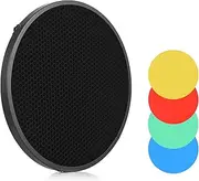 Photography Honeycomb Lamp Shade Grid 60 Degree with 4pcs Color Filters for 180mm-250mm/7.1in-9.8in Reflector Diffuser Studio Light Strobe Accessory 18MM