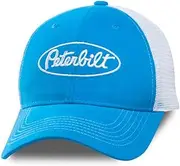 BD&A Peterbilt Motors Trucks Marine Blue & White Sueded Mesh Cap