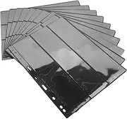 Cabilock Stamp Collectors 10pcs Stamp Pages Black Base 3 Rows 3 Slots Postage Stamp Holder Stamp Collector Sheet Postage Collecting Supplies