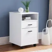 2 Drawer Mobile File Cabinet with Rolling Wheels Open Storage Shelf