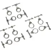 12 Antique Silver Bali Jewelry Toggle Clasps