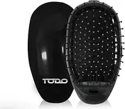 TODO Ionic Styling Hair Brush Straightener Anti-Frizz Smooth Silky Hair Stainless Steel Bristle Black