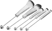 [IWOWHERO] 5pcs Makeup Brush Set for Women Blush Brush Eye Shadow Small and Lightweight Metal Handle for Travel