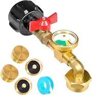 APLVFFZH Propane Refill Elbow Adapter with Gauge 1 Lb Propane Bottle Connector Premium