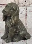 Art Deco Cocker Spaniel Dog Bookend Book End Bronze Sculpture Marble Statue Gift