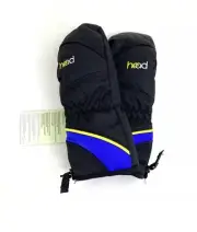 Head Dupont Sorona Winter Mittens Kids Size Small 4-6 Black with Side Zipper