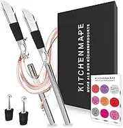 KITCHENMAPE Wine Cooling Stick with Pourer - Pack of 2 Wine Cooler Stick as Bottle Cooler with Decanting Pourer and Extra Glass Marker as Wine Accessories - Gifts for Wine Lovers