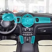 Car Interior Film Dashboard Piano Board Shift Center Console Anti-Scratch Transparent TPU Protection Film,for MINI Cooper 2021-2023 (Style A for RHD)