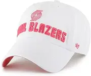 47 Brand Women Portland Trail Blazers Luminance Adjustable Cap, Snapback Hat White, White, One Size
