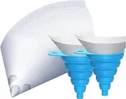 Anlising Paint Sieves, 250 Pieces Paint Filter, Send 2 Silicone Filters, 100 Mesh Filter Car Paint, Disposable Paint Filter, Colour Sieves, Resin Filter, Disposable Paint Paper Sieves, for Wood