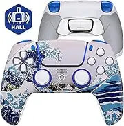 HEXGAMING ULTIMATE Hall Effect Wireless Controller Compatible with ps5-4 Back Buttons, Mouse-Click Hair Triggers, Interchangeable Thumbsticks - Waves