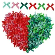 Syhood 300 Pcs Christmas Mini Bows Small Crafts Bows Tiny Ribbon Bright Color