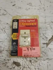 Pass & Seymour Legrand DS603PLAV 3-Way Lighted Dimmer, 600W, Light Almond, New