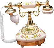 Generic Antique Corded Telephone Vintage Phone Phone Ceramic Collectors Home Office Use Hands Free Button Desk Push Button Dial Phone