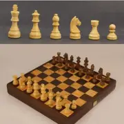 NEW: 13" Wengue and Olivewood Clamshell Storage Wood Chess Set