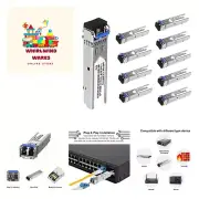 10Pcs SFP Network Transceiver Module, 1.25 Gigabit Single Mode LC Duplex 1000...