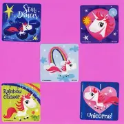 10 Whimsical Unicorns - Large Stickers - Party Favors - Rewards