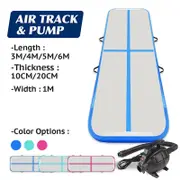 4x1x0.2M Inflatable Air Track Mat Tumbling Floor Home Gymnastics Mat + Electric Pump