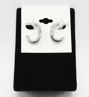 New Aqua Brand Silver Semi Hoop Earrings from Bloomingdales's #AQ13