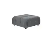 Foret 1pc Sofa Ottoman Modular Sectional Armless Tufted Velvet Couch Dark Grey