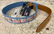 NWT Men’s Vineyard Vines Kentucky Derby Patchwork Canvas Club Belt Size 32