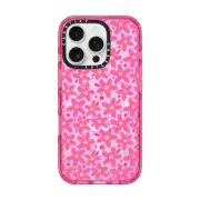 iPhone 16 Pro Impact Case MagSafe Compatible Transparent Pink Flowers Floral Pattern
